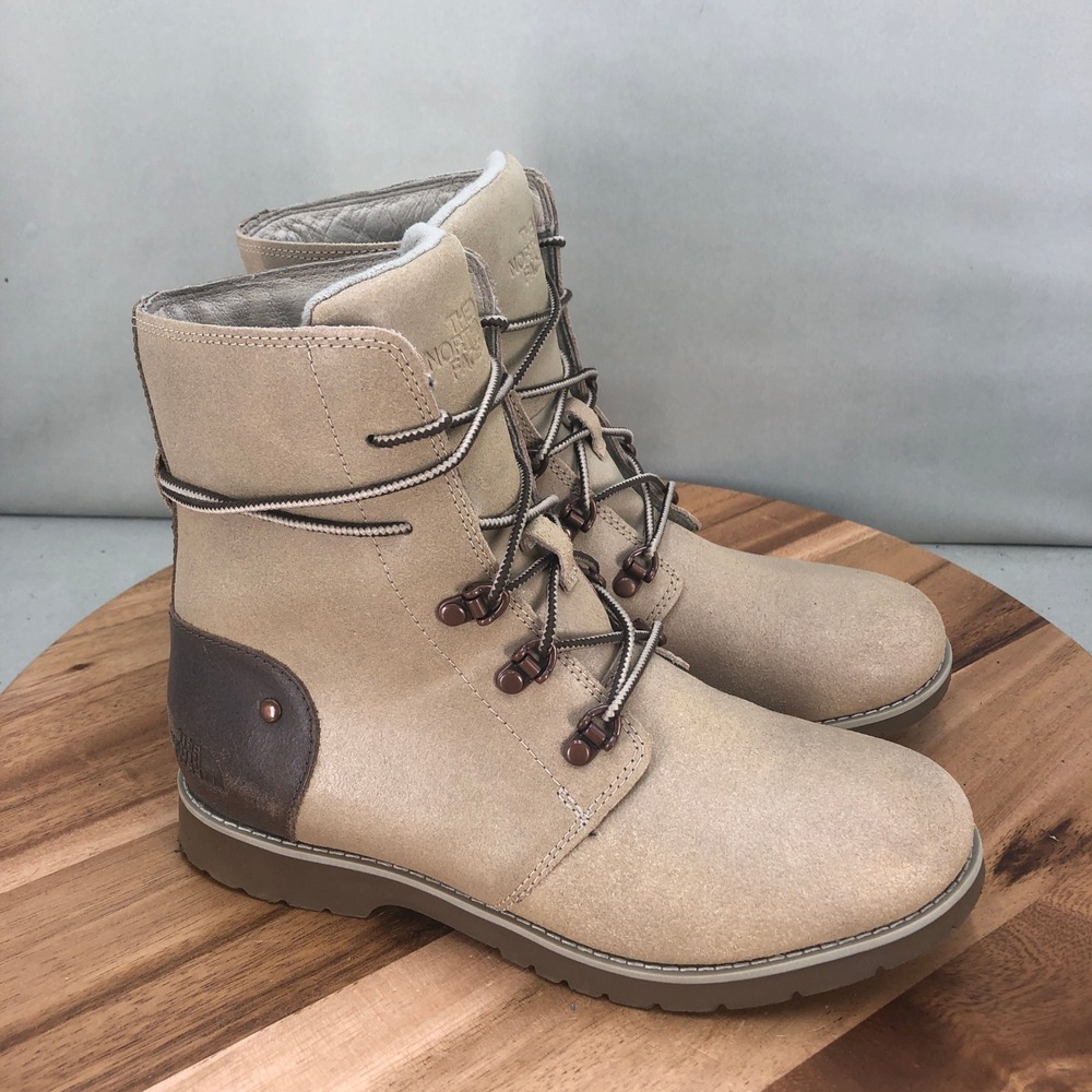 The North Face Ballard Lace II Leather Combat Boots Tan Brown Womens 7.5